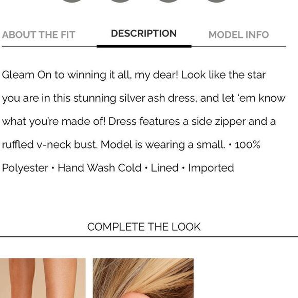 Red Dress Entro Glean On Silver Ash Ruffle Yoke Mini Dress Metallic Silver M J - Picture 9 of 13